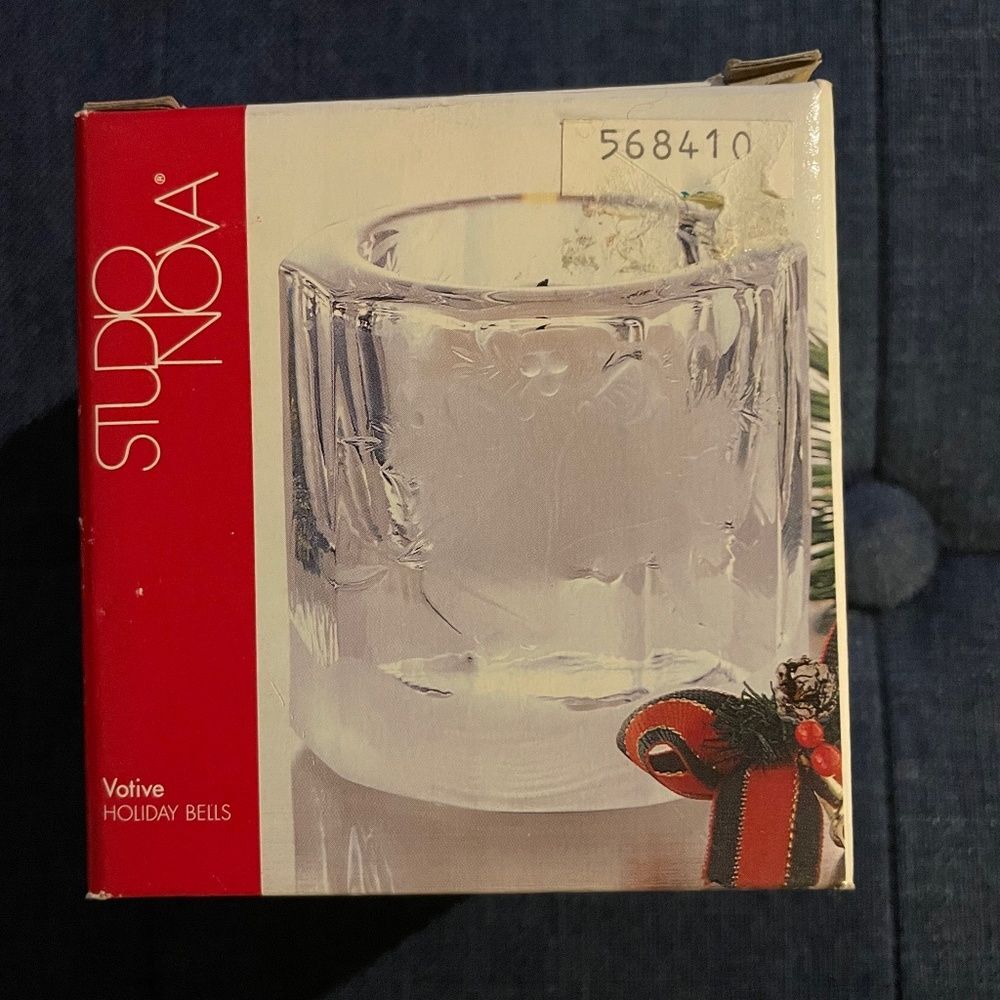 Studio Nova Mikasa Votive Candle Holder Holiday Bells WY688/610 3x3”